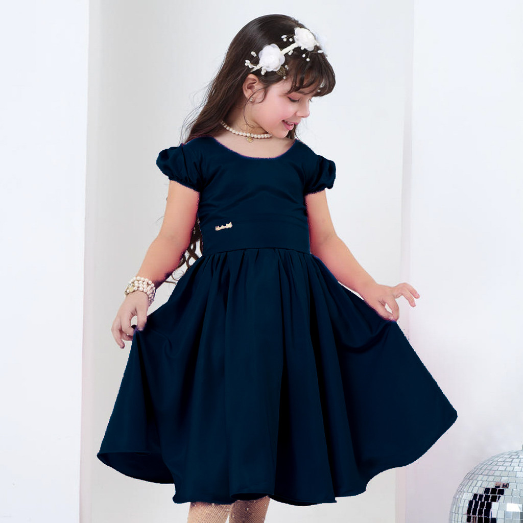 Vestido Infantil Azul Marinho - Festas, Formatura, Aniversário, Batizado, Casamento