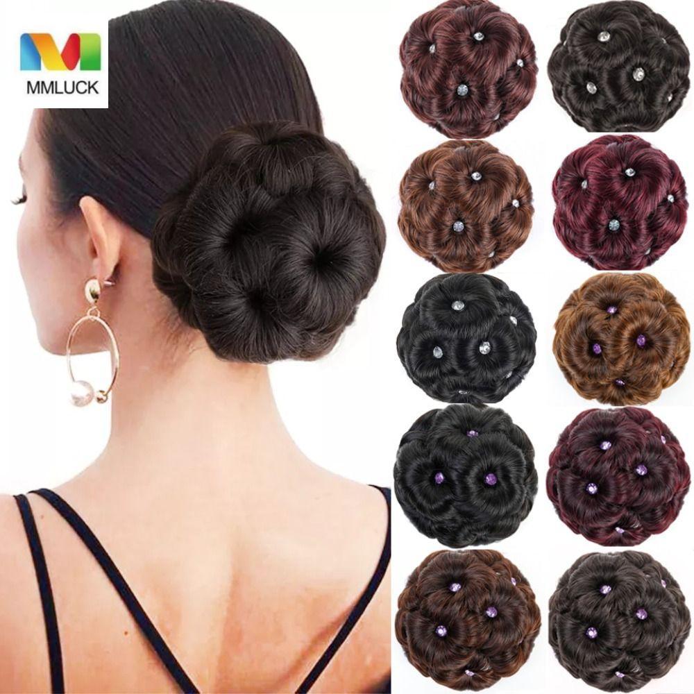DARBY Coque De Cabelo Sintético , Clipe Em Peruca De Noiva , Nove Flores , Elástico Falso , Encaracolado Vintage