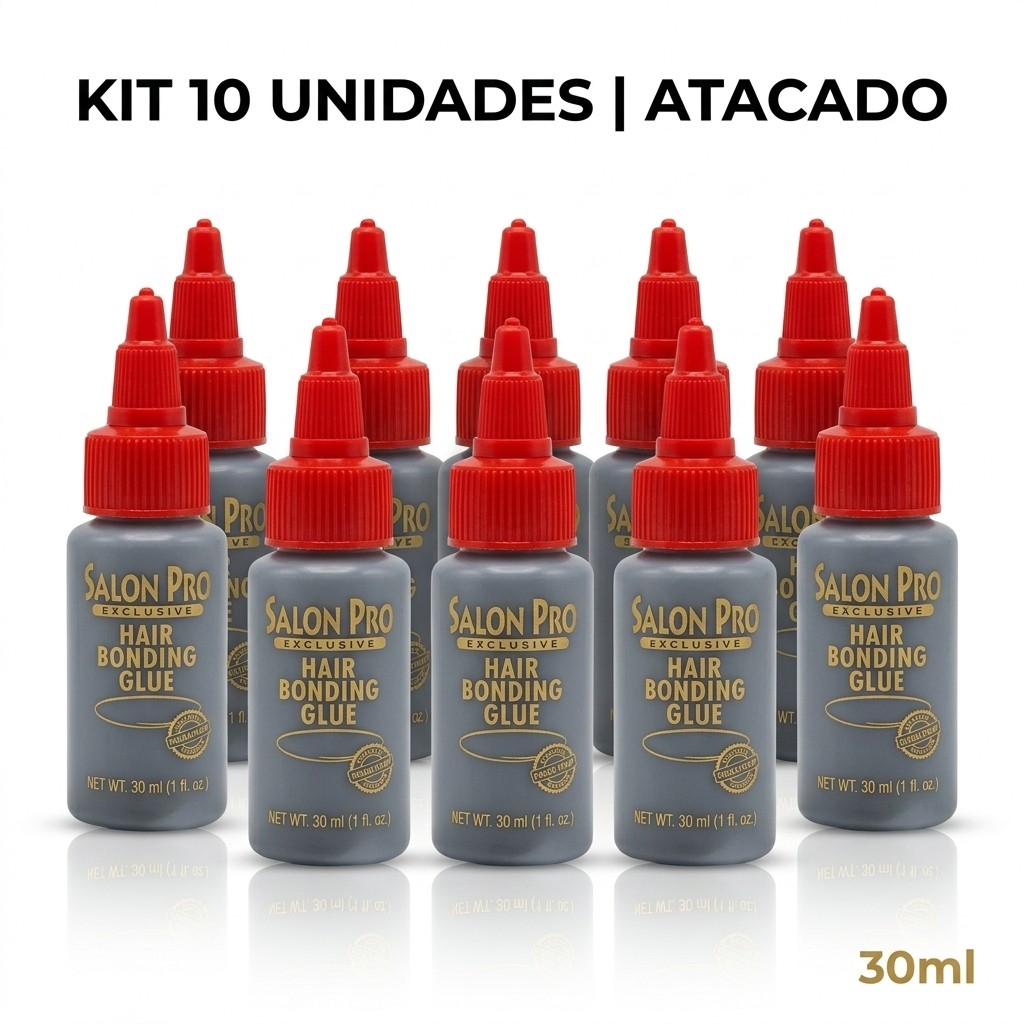Kit 10 Cola Cílios Salon Pro 30ml Tufinho Profissional Não Arde Os Olhos Secagem Rápida Durabilidade Antifúngica Atacado
