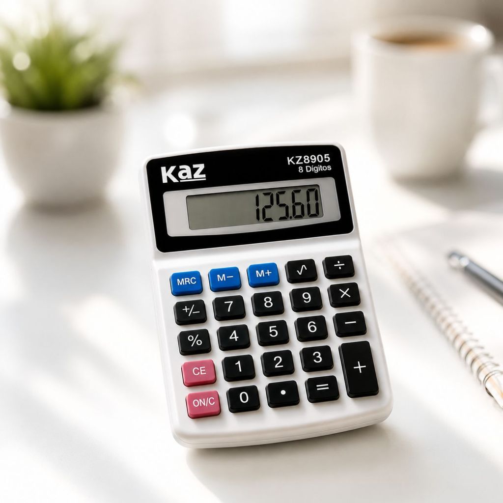 Calculadora De Mesa 8 Dígitos Compacta 11,5x8,5cm Escritorio Escolar Balção Comercial Visor 5cm
