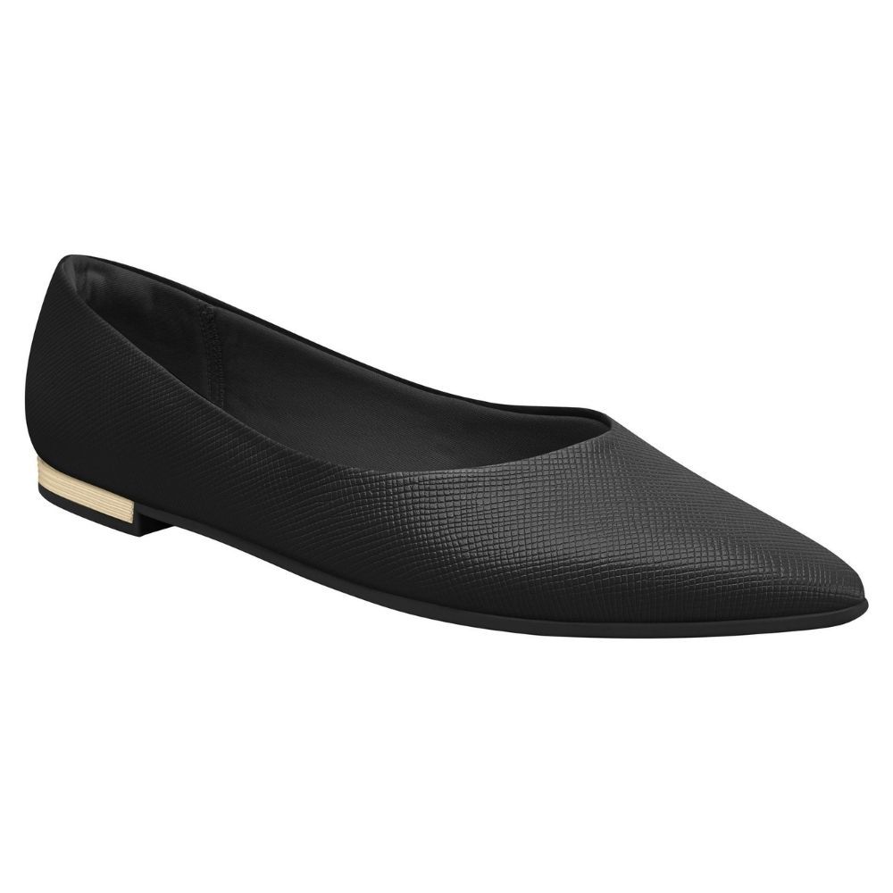 Sapatilha Feminina Bico Fino Preto Ouro Piccadilly 274054-197