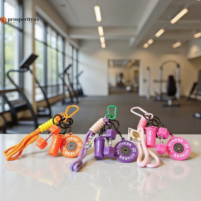 [PPTS] Criativo Mini Série De Fitness Placas De Barra Chaveiro Com Bule Kettlebells Em Forma De D Simulação Halteres Cop
