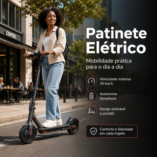 Patinete Elétrico Dobrável com Alcance de 23 Quilômetros Bateria de Longa Duração Portátil Adulto e Profissional