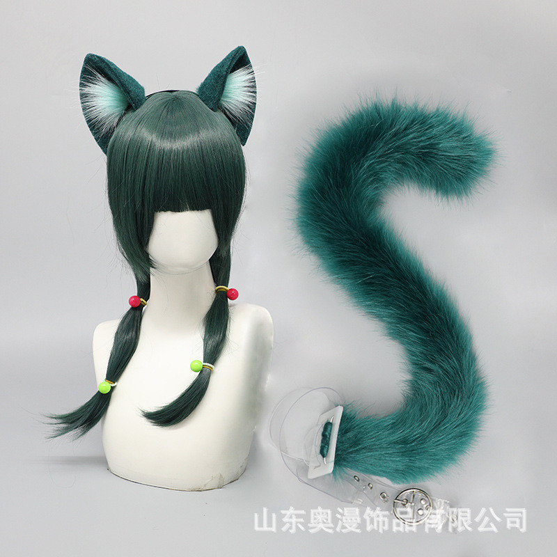 Cauda de gato, gato 2D, gato realista, conjunto de acessórios de anime, tiara, orelhas, cosplay CJNK