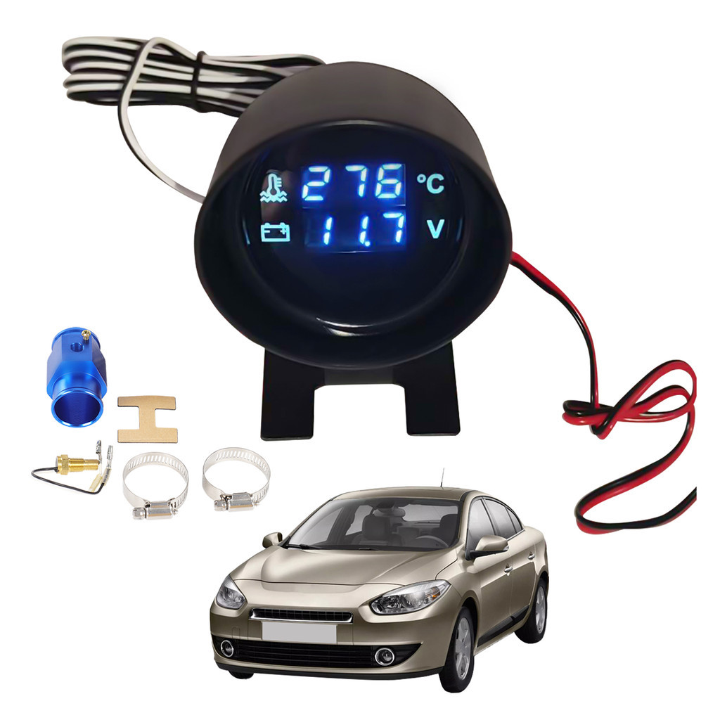 Marcador De Temperatura Automotivo + Adaptador + Voltimetro