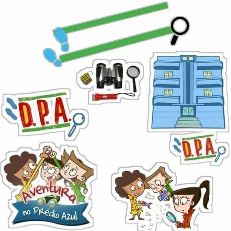 Topo Topper de Bolo Detetives do Predio Azul D P A DPA Personalizado Nome Idade 1