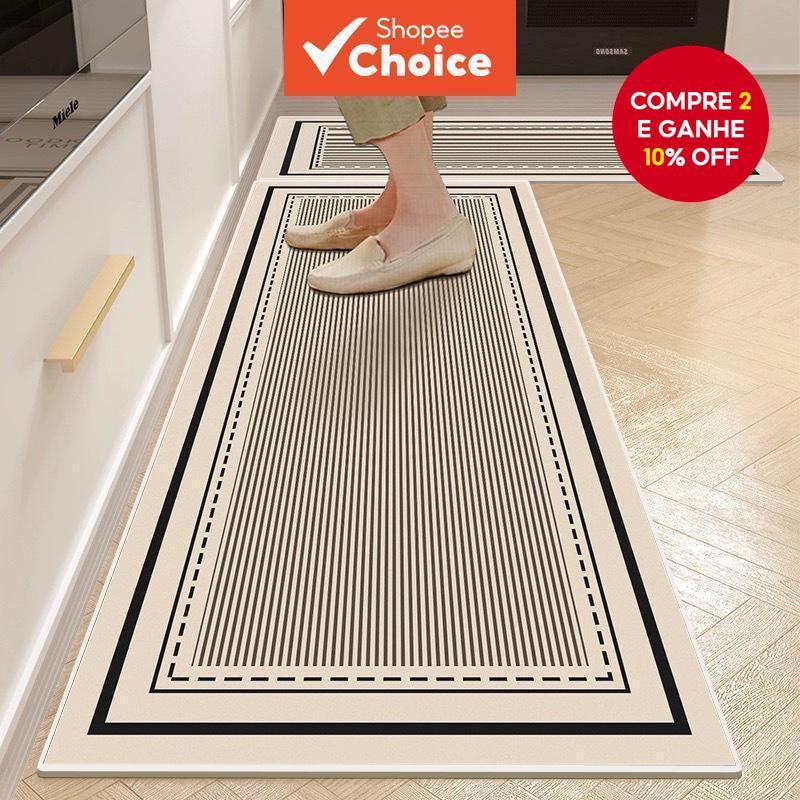 Tapetes De Cozinha De Veludo Cristal Absorventes E À Prova De Óleo Longos Domésticos Resistentes Sujeira anti-Queda