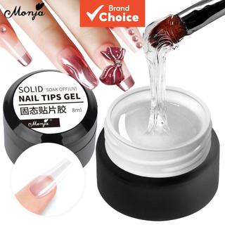 Monja 8ml Cola Gel Sólido para Unhas Postiças Adesivo de Extensão Não Gruda Gel UV Manicu…