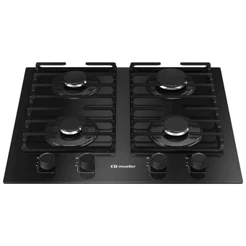 COOKTOP 4 BOCAS A GÁS PRETO MUELLER VIDRO MCG4BM GRADES DE FERRO FUNDIDO BIVOLT