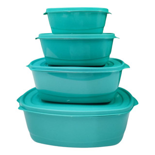 Jogo Com 4 Potes C/tampa Organizador Vasilha Resistente Oval Verde Tifany em Oferta na Shopee