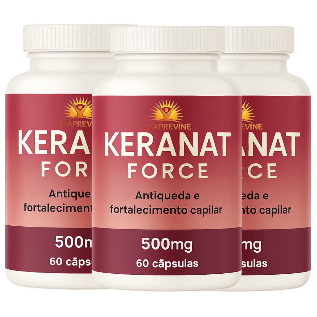 3x Keranat Force 60 cápsulas 500mg - Original | Envio Imediato