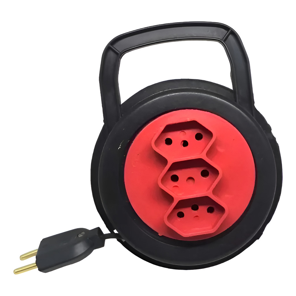 Extensão Retrátil 5 Metros Redonda 110/220v Bivolt 10a