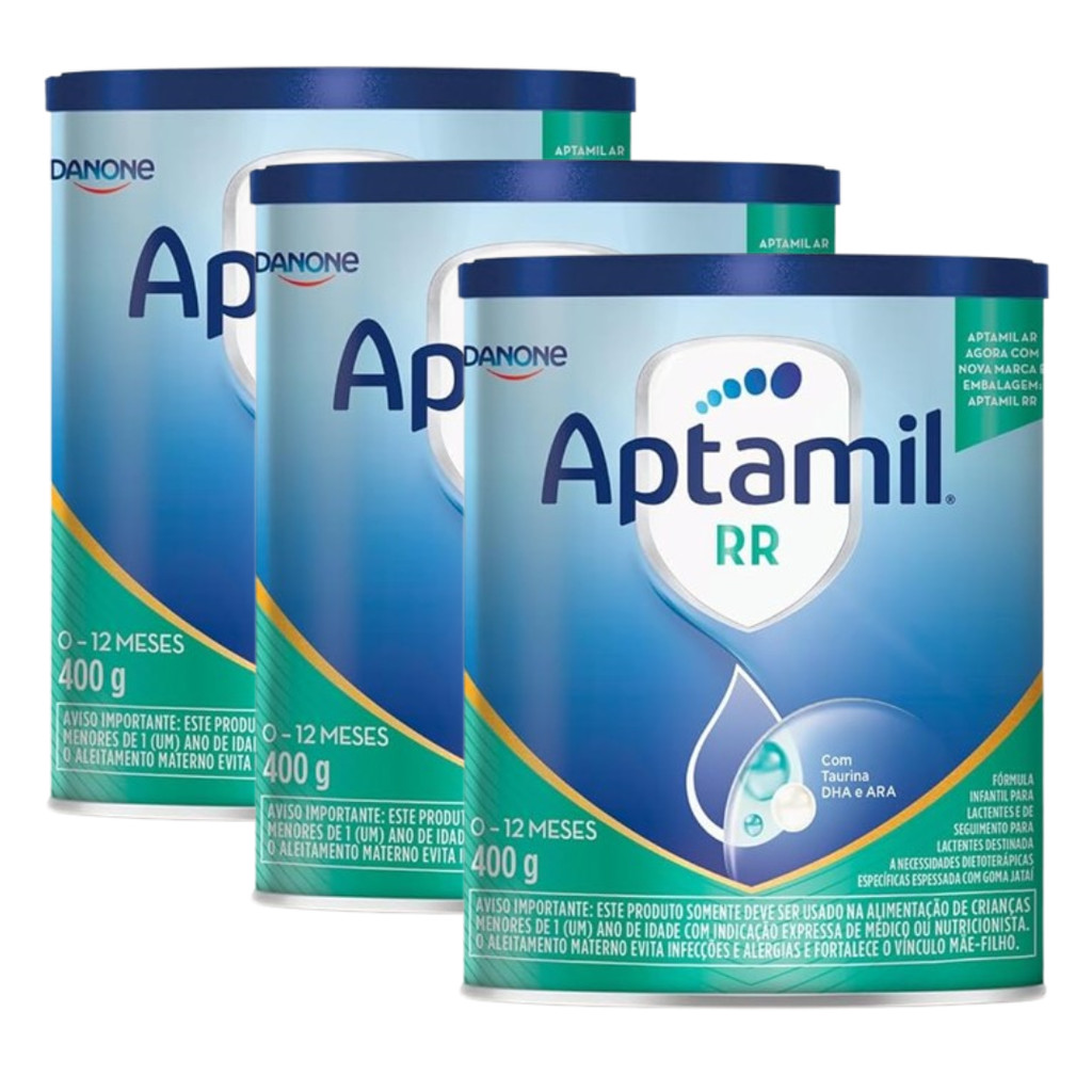 3 Latas- Fórmula Infantil em pó Aptamil RR- Danone -400 Gr