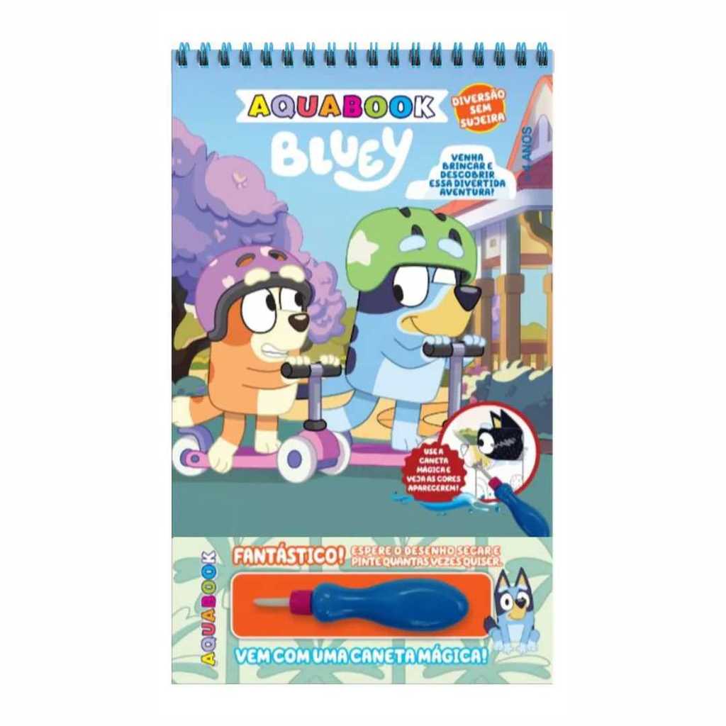 Livro Aquabook Bluey - Pinte com Água Com Caneta Mágica Editora On Line em Oferta na Shopee