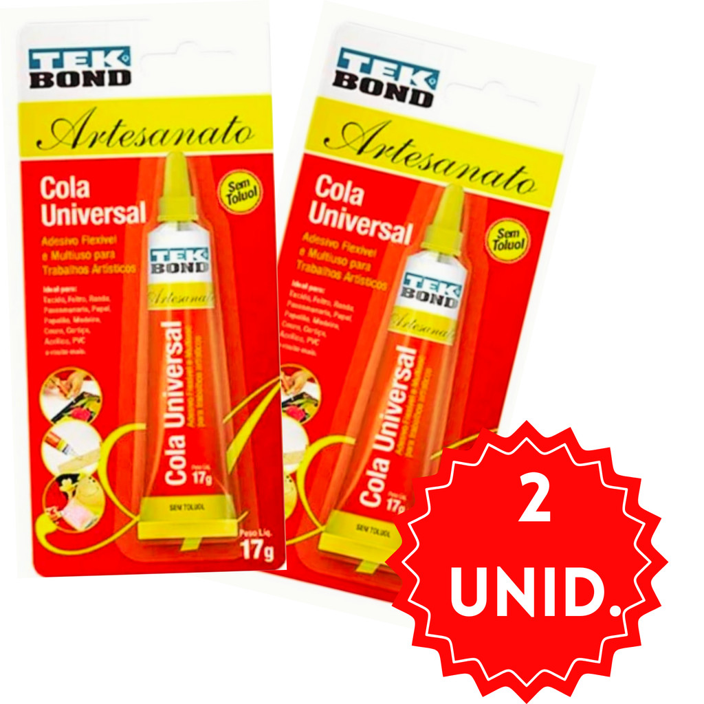 KIT 2 Cola Tudo Universal Tek Bond Super Cola Multiuso Artesanal COLA MALUCA DIVERSOS