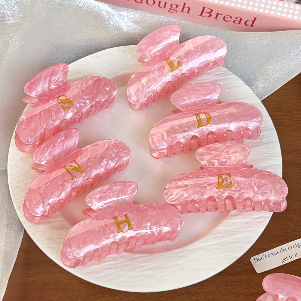 Grampo De Cabelo Feminino Rosa Glitter Acrílico Tubarão De Estudante em Oferta na Shopee