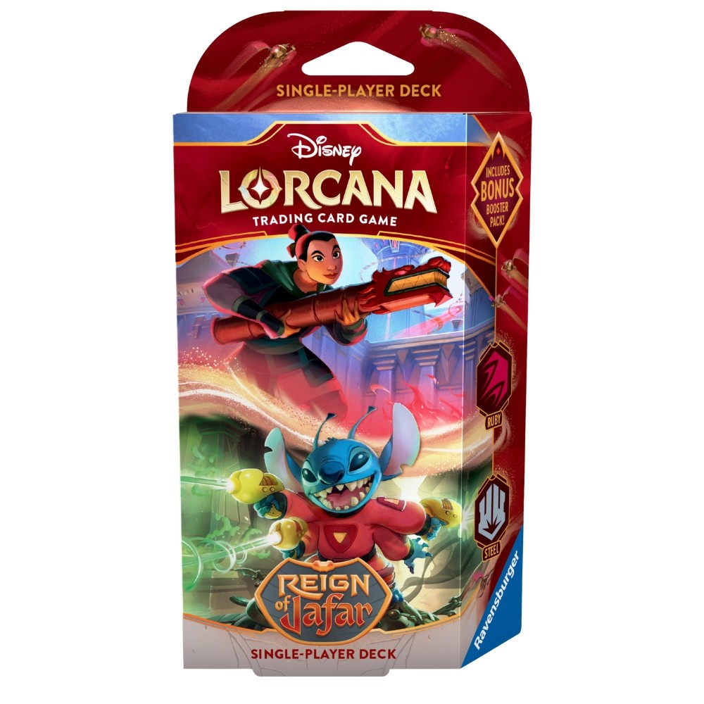 STARTER DECK DISNEY LORCANA SET 8 REIGN OF JAFAR MULAN STITCH CARTAS BARALHO INGLÊS TCG JOGO CARD em Oferta na Shopee