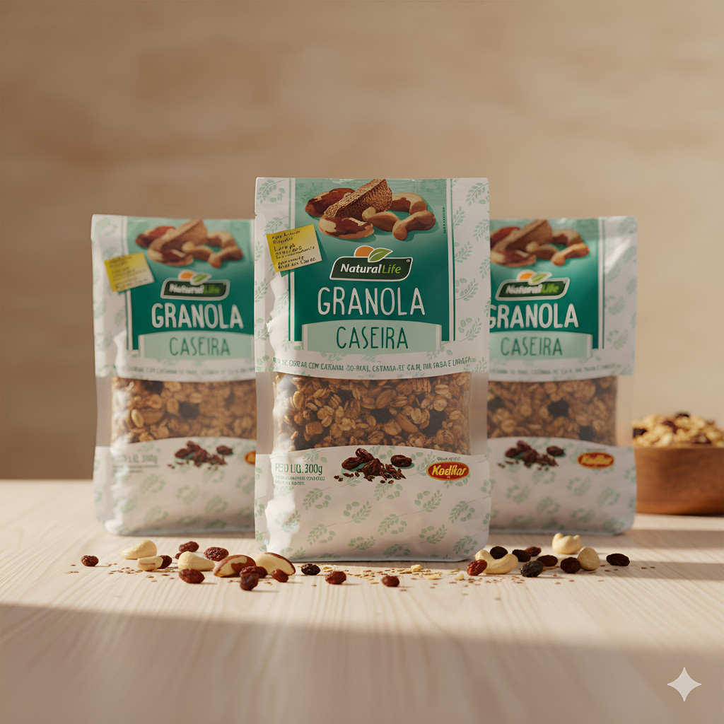 Granola Caseira Kodilar 300g Kit C/3 Unidades
