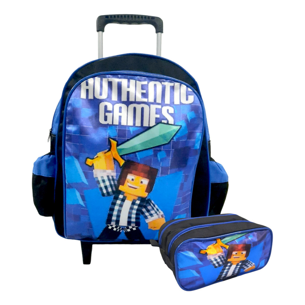 Kit Mochila Authentic Games Infantil Rodinhas Estojo Craft