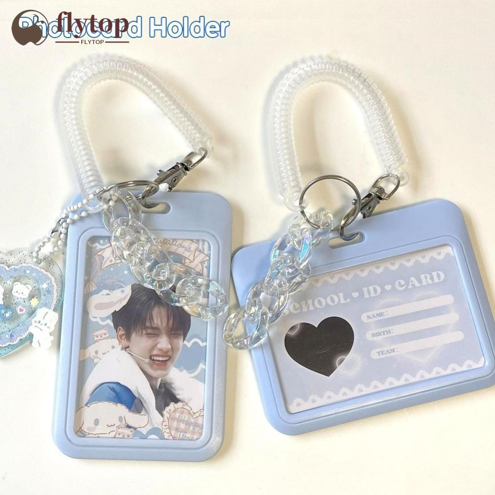 FLYTOP 3 Polegada Kpop Photocard Titular Azul Acrílico ID De Crédito Cartão De Banco Foto Display Ônibus Metrô Capa Prot