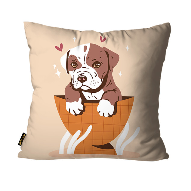 Capa Para Almofada Mdecore Pets 45x45cm  - Pit Bull Bg