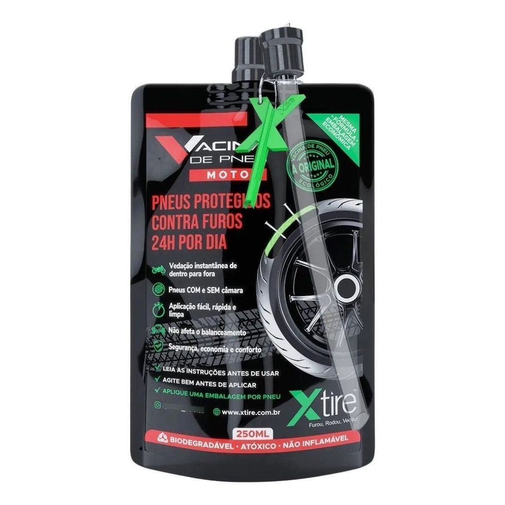 Vacina De Pneu Moto Selante Anti-furo 250ml Veda Furo Xtire