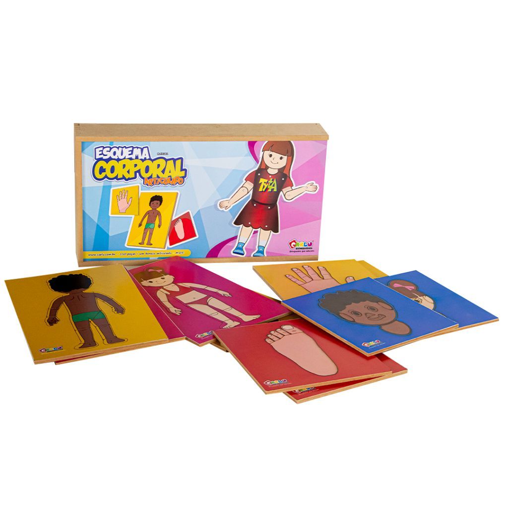 Esquema Corporal Boneco Com Articulação Escolar Infantil Aprendizado Lúdico