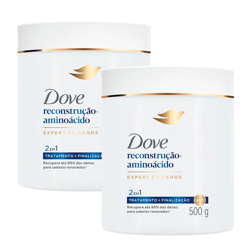 Kit Máscara Capilar Dove 2 em 1 Reconstrução + Aminoácido 500g - 2 Unidades