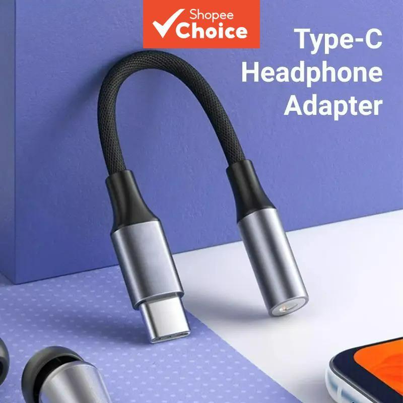Cabo de Áudio DAC Tipo C para 3,5mm, Adaptador de Fone de Ouvido USB-C para Conector de 3,5mm