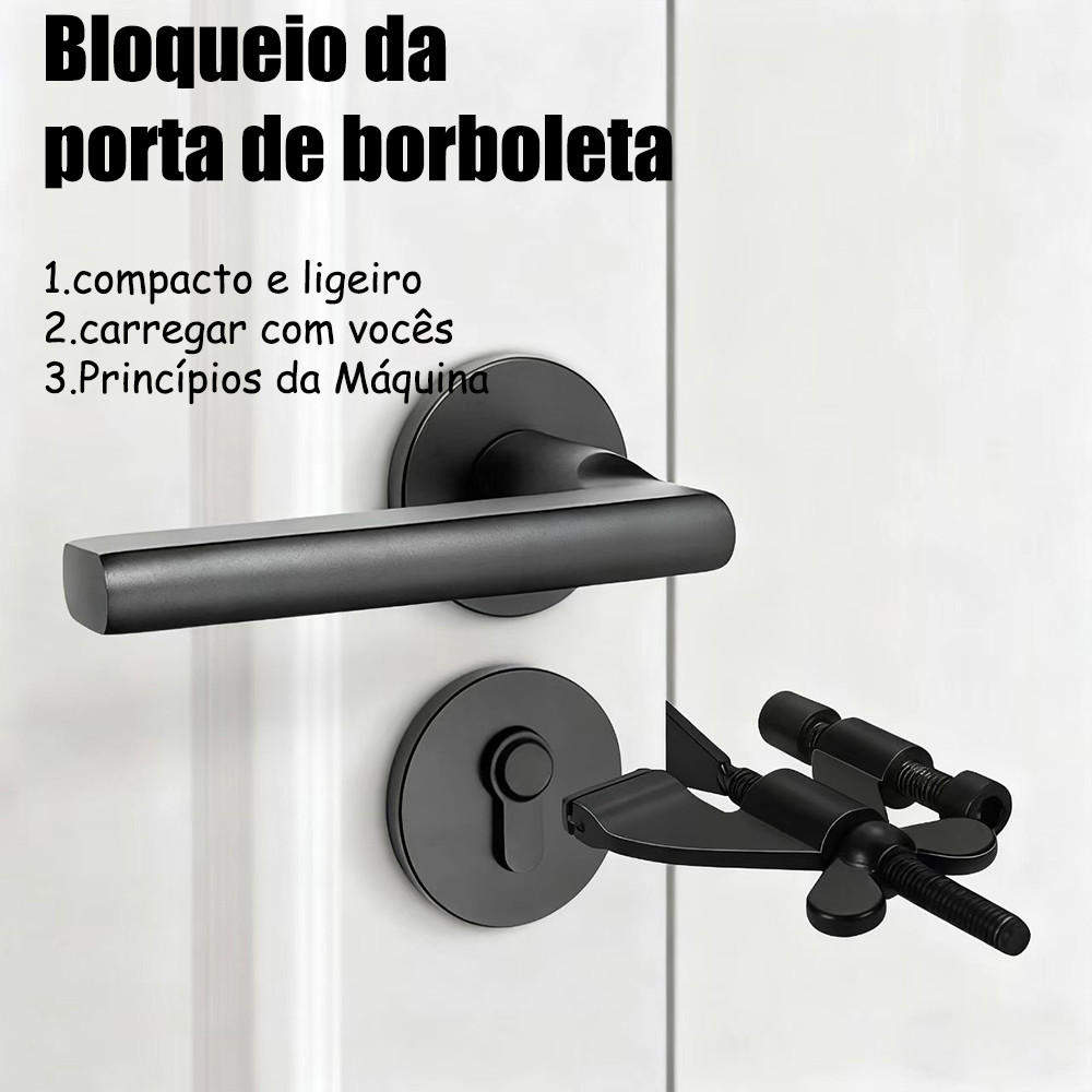Trava de Segurança Portátil para Porta de Hotel Ajustável Prática Anti Roubo Tranca Perfeita para Motel e Viagens