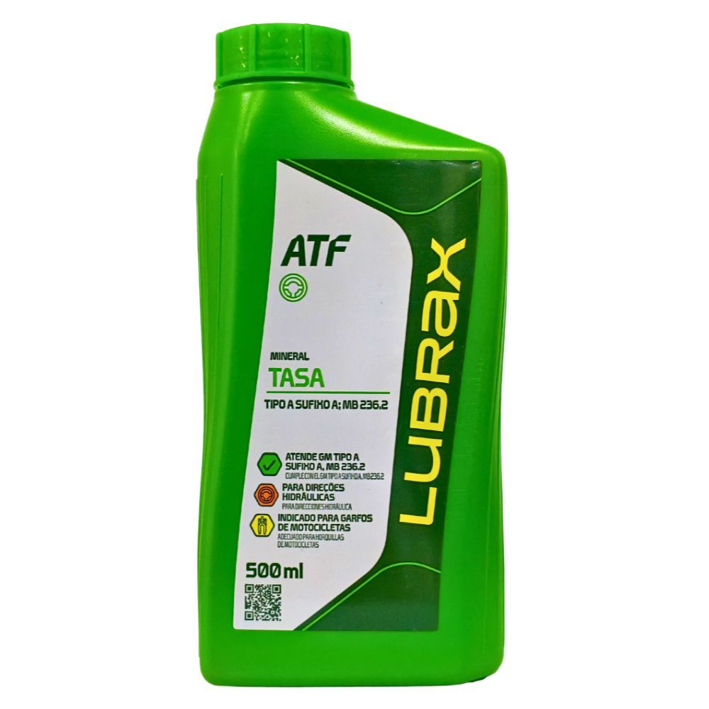 Óleo Lubrificante Mineral Lubrax ATF Tipo A Sufixo A Direção Hidráulica Garfo de Moto - 500 ml