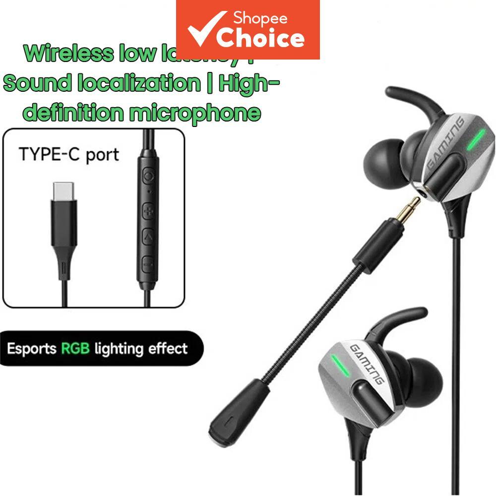 Fones De Ouvido Com Fio Bluetooth Estéreo Tipo C/35mm Controle Linha Microfone Alta Fidelidade Jogos Confortável Fone