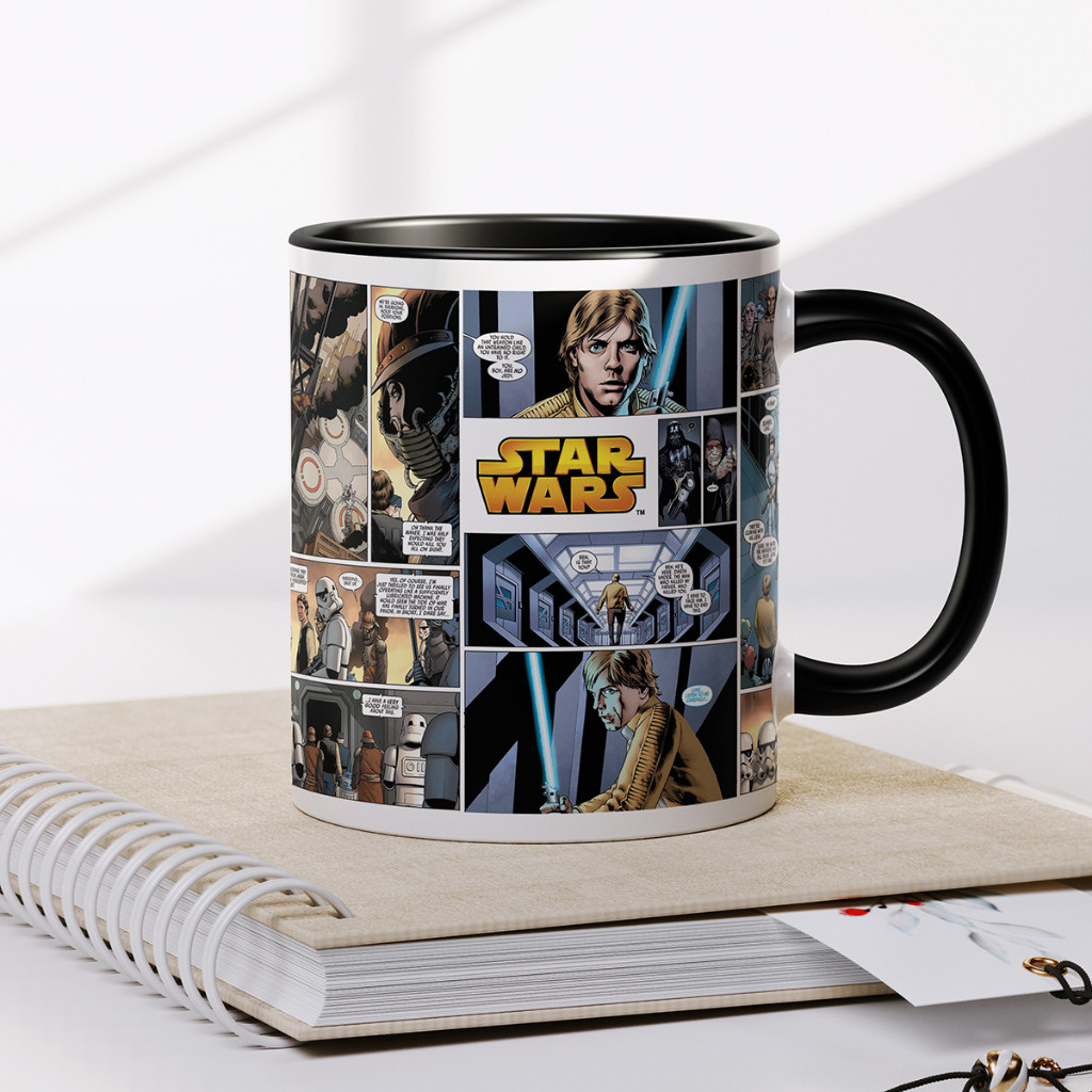 Caneca xícara de cerâmica porcelana Star Wars Guerra nas estrelas Quadrinhos Revistinha Comics