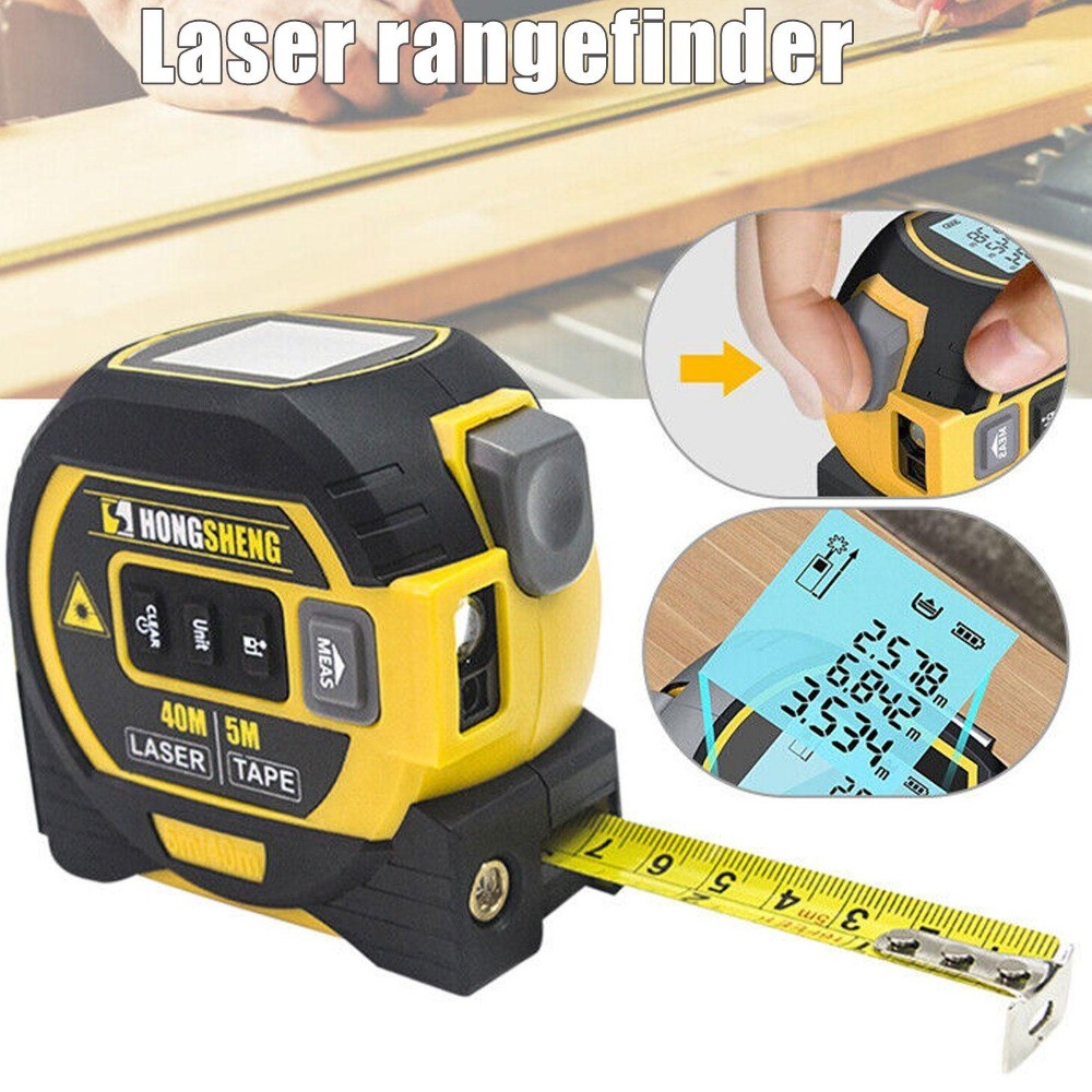 Medidor De Distância A Laser , Dispositivo De Medição De Construção 3 Em 1 , Telêmetro 5M , Régua Métrica , Display LCD