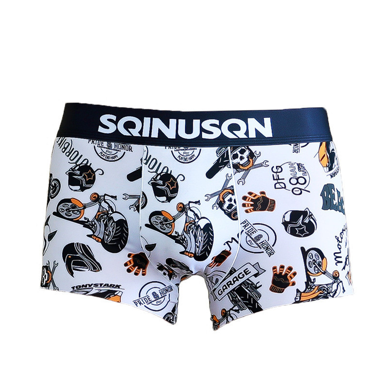 Nova roupa interior de seda gelo masculina verão tamanho grande legal sentimento boxer Briefs meninos boxer Shorts respi