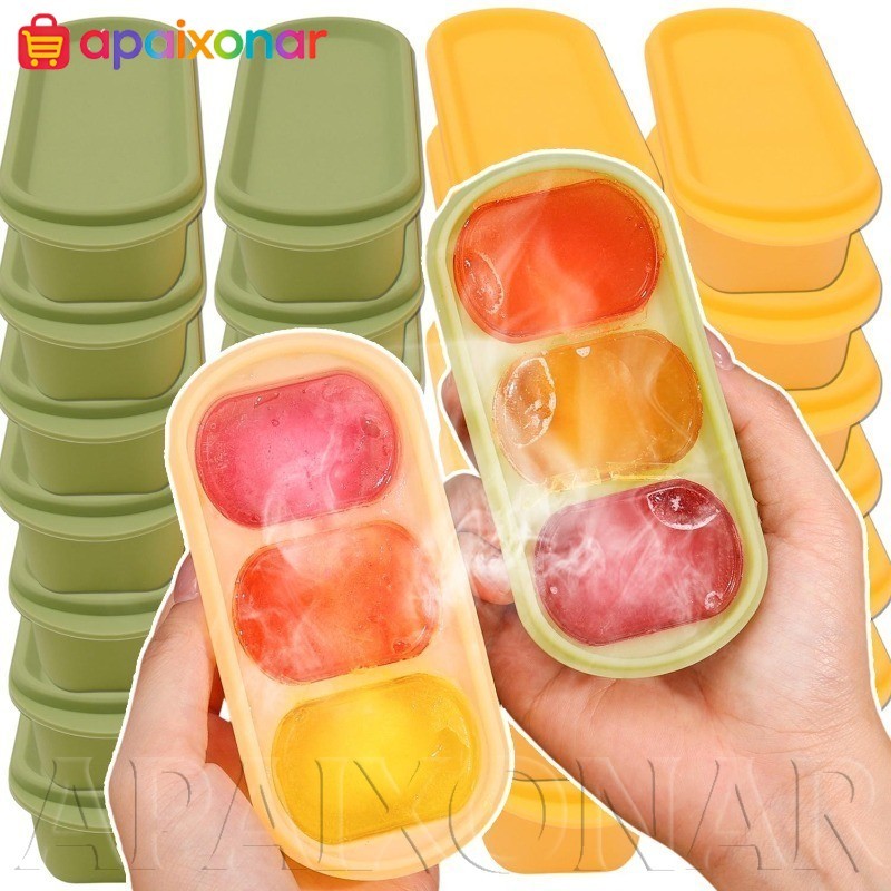[Happt] Molde De Bandeja De Cubos De Gelo De 4-1 Unidade E 3 Grades-Para Geladeira-Acessórios Freezer-Ferramenta Antiade