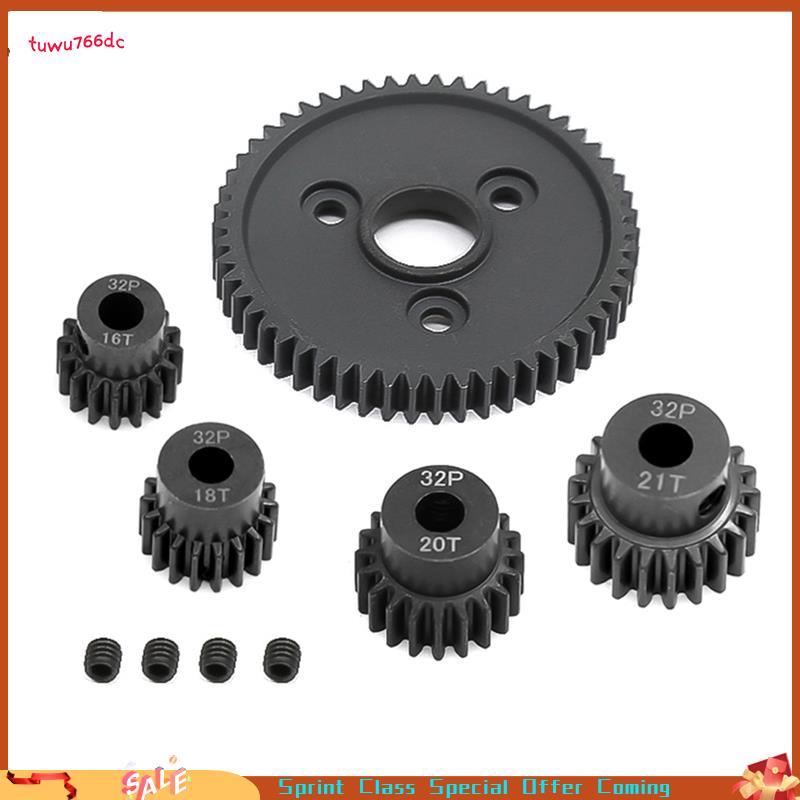 Engrenagem De Espora De Metal 54T 0.8 32P 3956 Com Conjunto De Engrenagens 16T 18T 20T 21T Para 1/10 Slash Stampede Summ