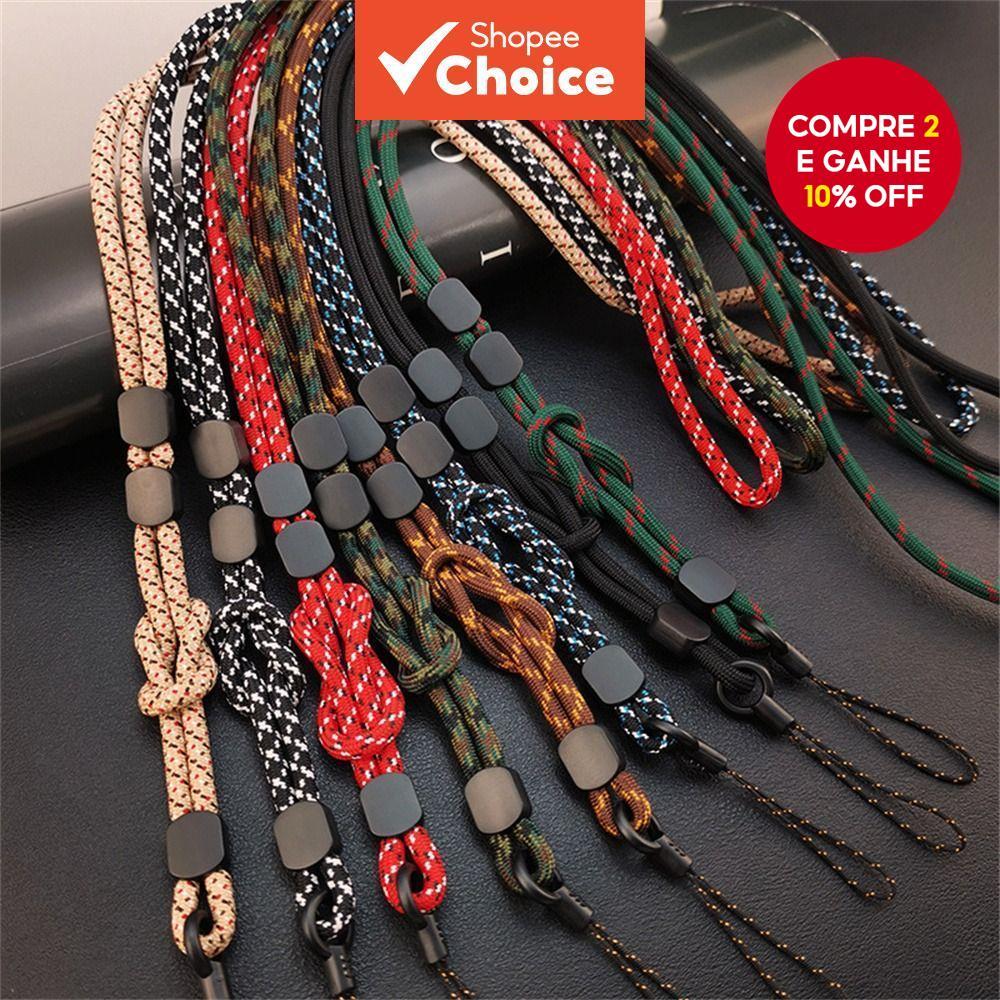Cordão De Telefone Ajustável Feito À Mão-Alça De Pescoço De Uso Duplo E Pingente De Capa
