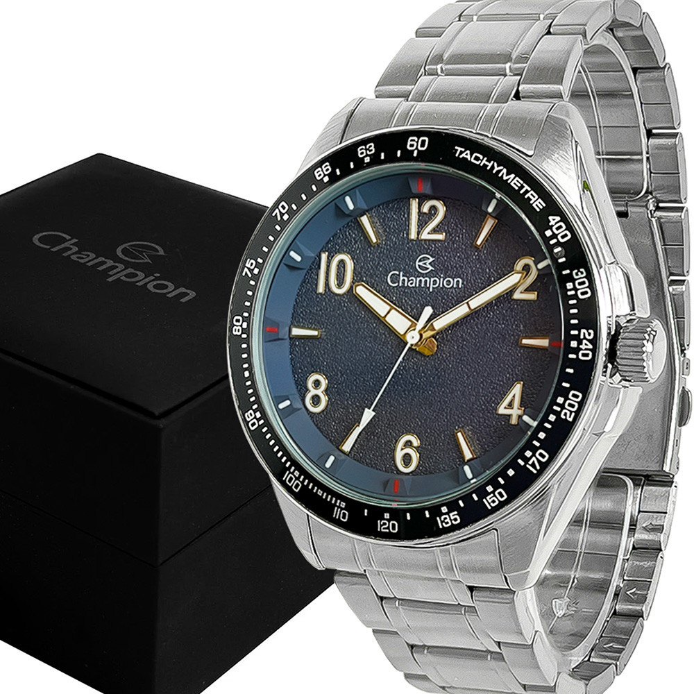 Relógio Champion Masculino Prata Analógico Original Garantia