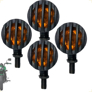 Kit Seta Pisca de Led Moto Custom Bullet Bobber Café Racer Metal Grelha Resistente Universal em Oferta na Shopee