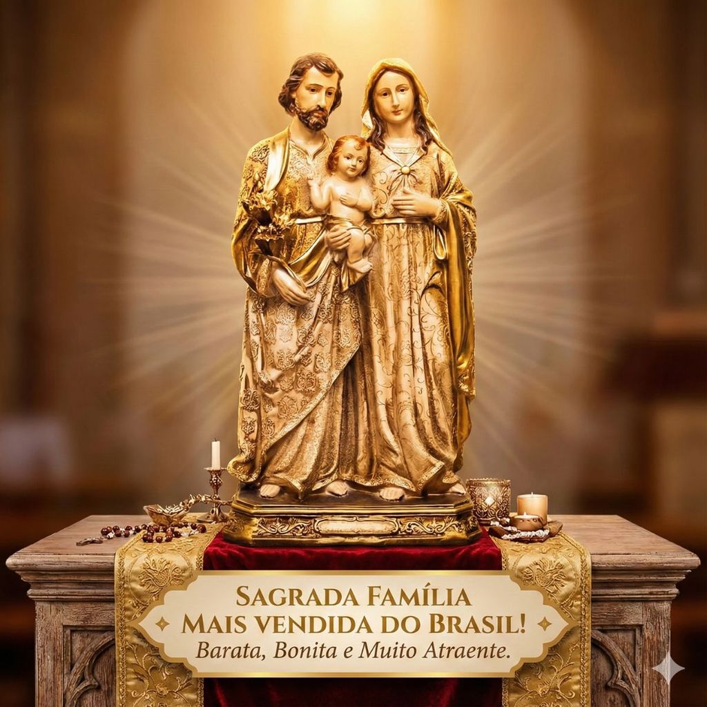 Sagrada Família Imagem Gesso com Resina 20cm Premium em Oferta na Shopee