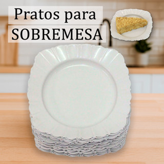 Kit de 10 a 50 Pratos de Plastico Para Sobremesa Reutilizavel Resistente Para Festas Eventos Enxoval em Oferta na Shopee