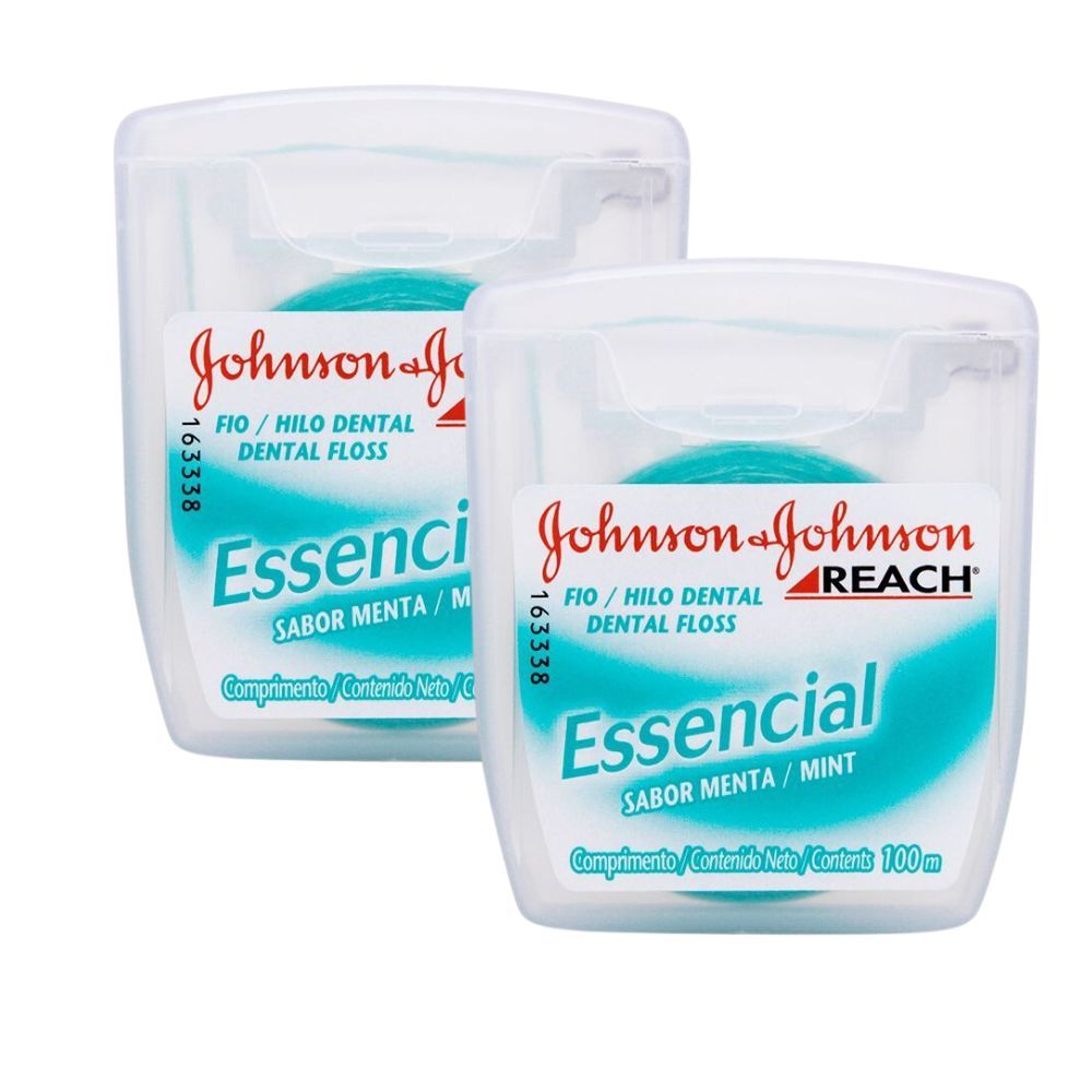Kit 2 Fio Dental Reach Johnson's Essencial Menta 100m em Oferta na Shopee