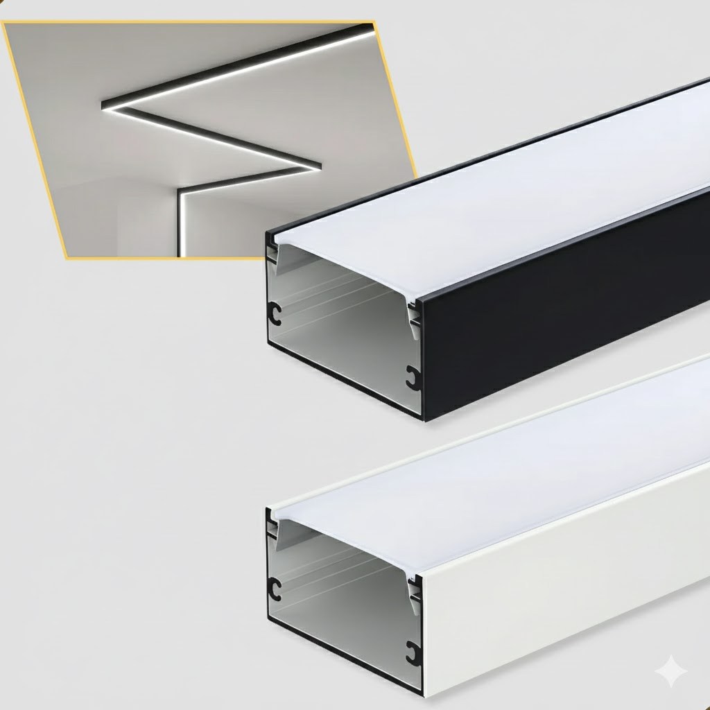 Kit 10 Metros Perfil Led 3020 Aluminio Barra 1M Sobrepor Para Fita Led Decorativa Iluminação Linear