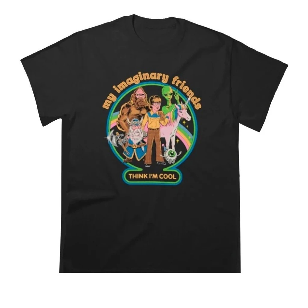 Camiseta Feminina Estampada Amigos Imaginários Anos 80 Unissex Exclusivo 100% Algodão Lançamento 2025 Plus Size Oversize
