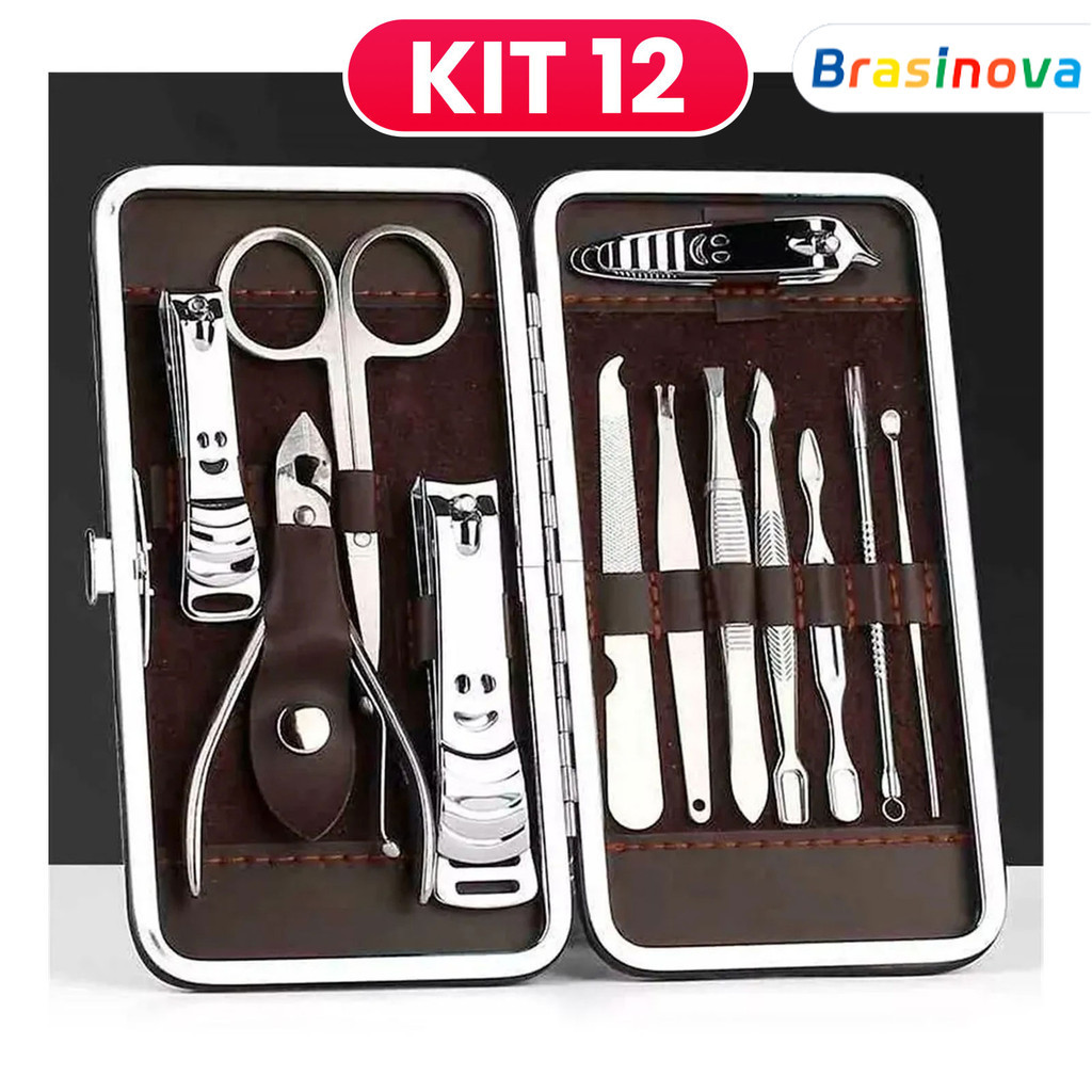Equipamento portátil de Manicure com unhas, pinças e tesouras