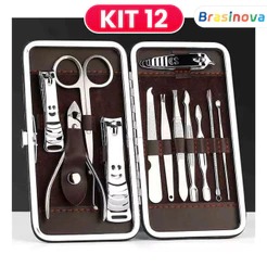 Equipamento portátil de Manicure com unhas, pinças e tesouras