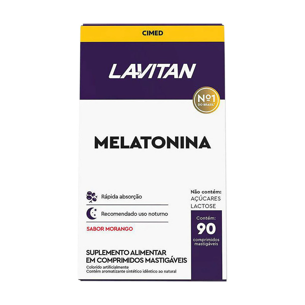Kit 3x Lavitan Melatonina Sabor Morango com 90 comprimidos