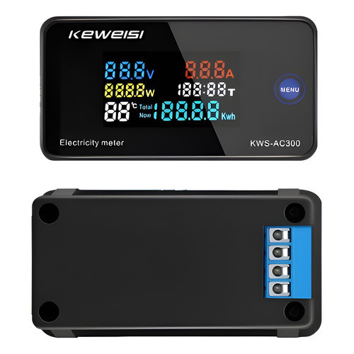 Wattimetro 110/220v Ac Amperímetro Digital 100a Tensão Temp 127/220v