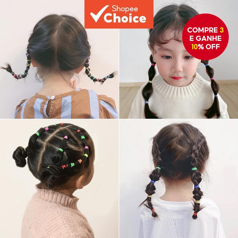 500 Laços De Cabelo Sem Emaranhado Dos Pces Para Meninas , Suportes Macios Do Rabo De Cavalo , Faixas Das Crianças A Fes
